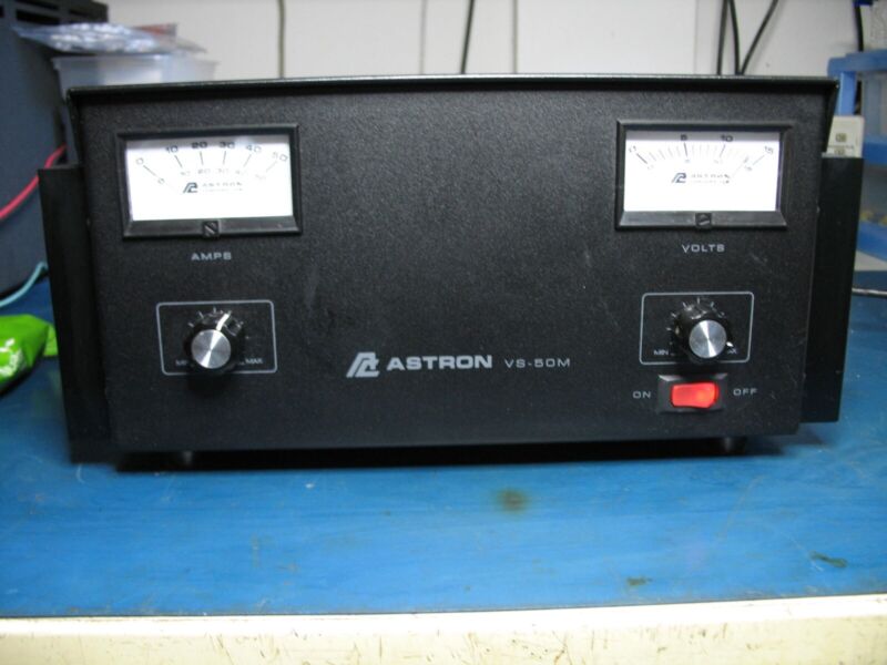 Astron VS-50M Desktop Variable Voltage (2-15VDC) 50Amp Linear PSU with Meters