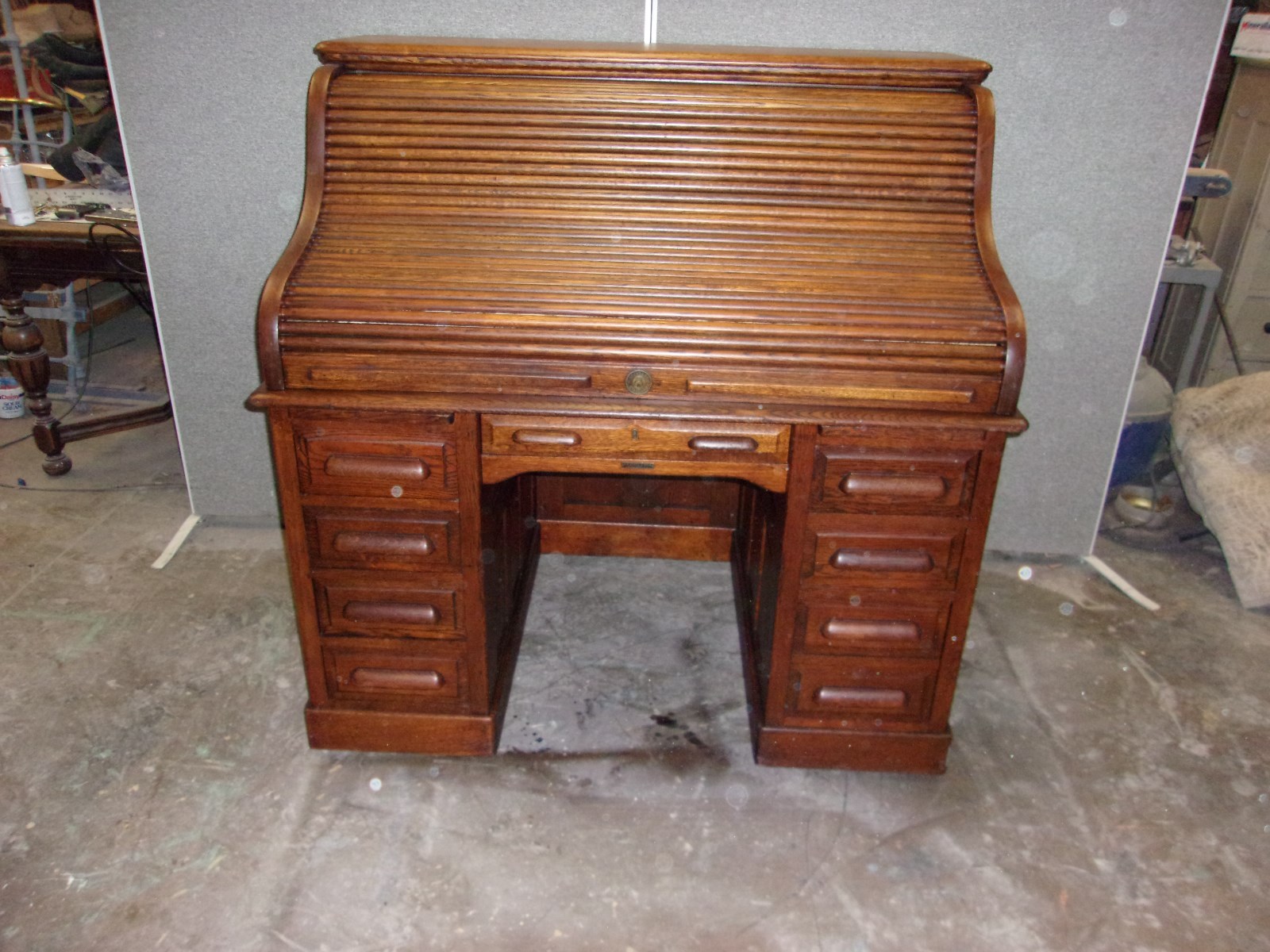 ANTIQUE OAK ROLL TOP DESK RAISED PANEL ORGINAL FINISH-SELLING OUT