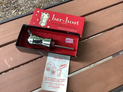 Anchor Products Bar-Host Jigger Pourer Stopper Chrome Bar Accessories Vintage