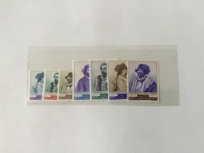 Timbre Poste San Marino Serie ComplÃ¨Te Neuf 150e Anniv.Naissance Garibaldi 1957