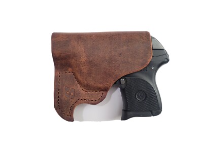 Pocket Holster for Ruger LCP 380 / Kel-Tec P3AT Brown Leather