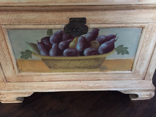 Wooden Hand Painted Wood Relief Lid Dowry Chest Blanket Box Decorative Trunk