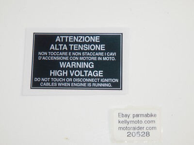 1986-1990 FERRARI TESTAROSSA WARNING HIGH VOLTAGE STICKER DECAL ENGINE MOTOR BAY