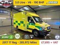 2017 17 Reg MERCEDES-BENZ SPRINTER 519 CDI MWB Ex-Ambulance Service + VAT