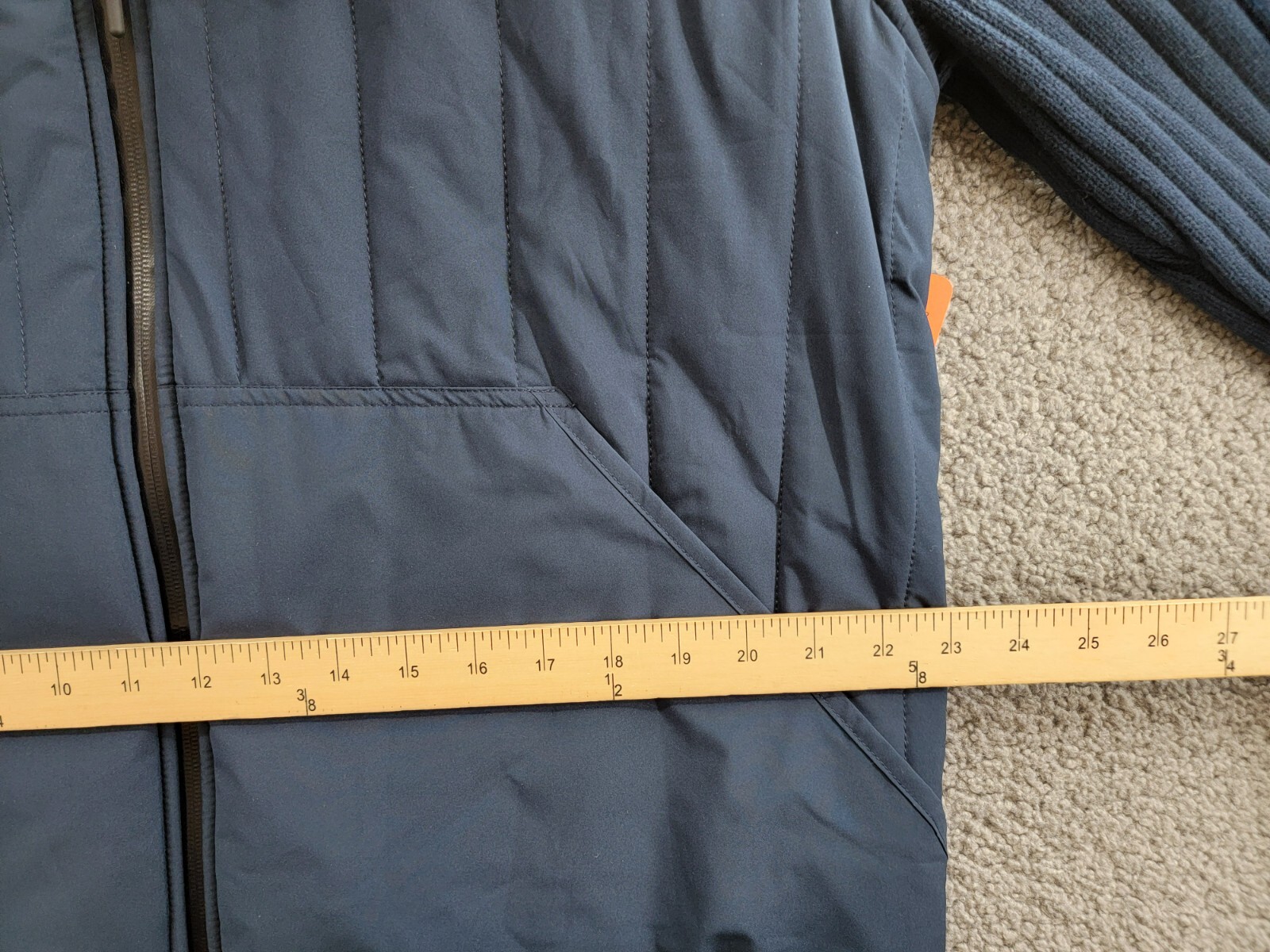 BASS OUTDOOR Mixed Media Zip-Front Hooded Sweater Jacket Men's XL Navy Blaze L/S - Picture 7 of 17