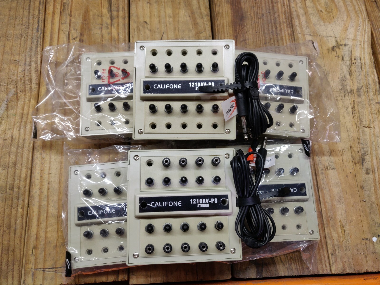 Lot of 6 New Califone 1210AV-PS Stereo 10 Position Jack Box (K350692)
