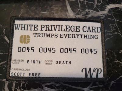  Privilege Card 2''x3'' patch hook backed. Queen of Hanks patch every day carry