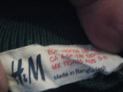 Boys 4/5 Dark Green KNIT Turtleneck SWEATER 100% Cotton Pullover Top  H & M