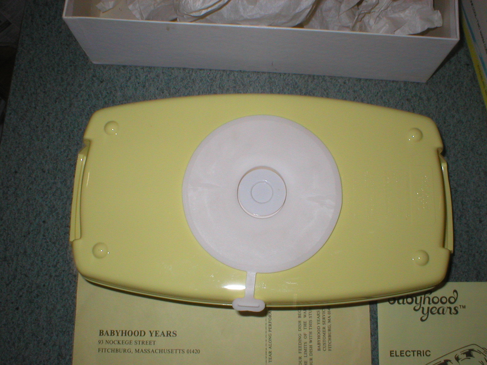 VTG Babyhood Years Electric Feeding Dish #71700 Babies Food Panda Yellow NIB