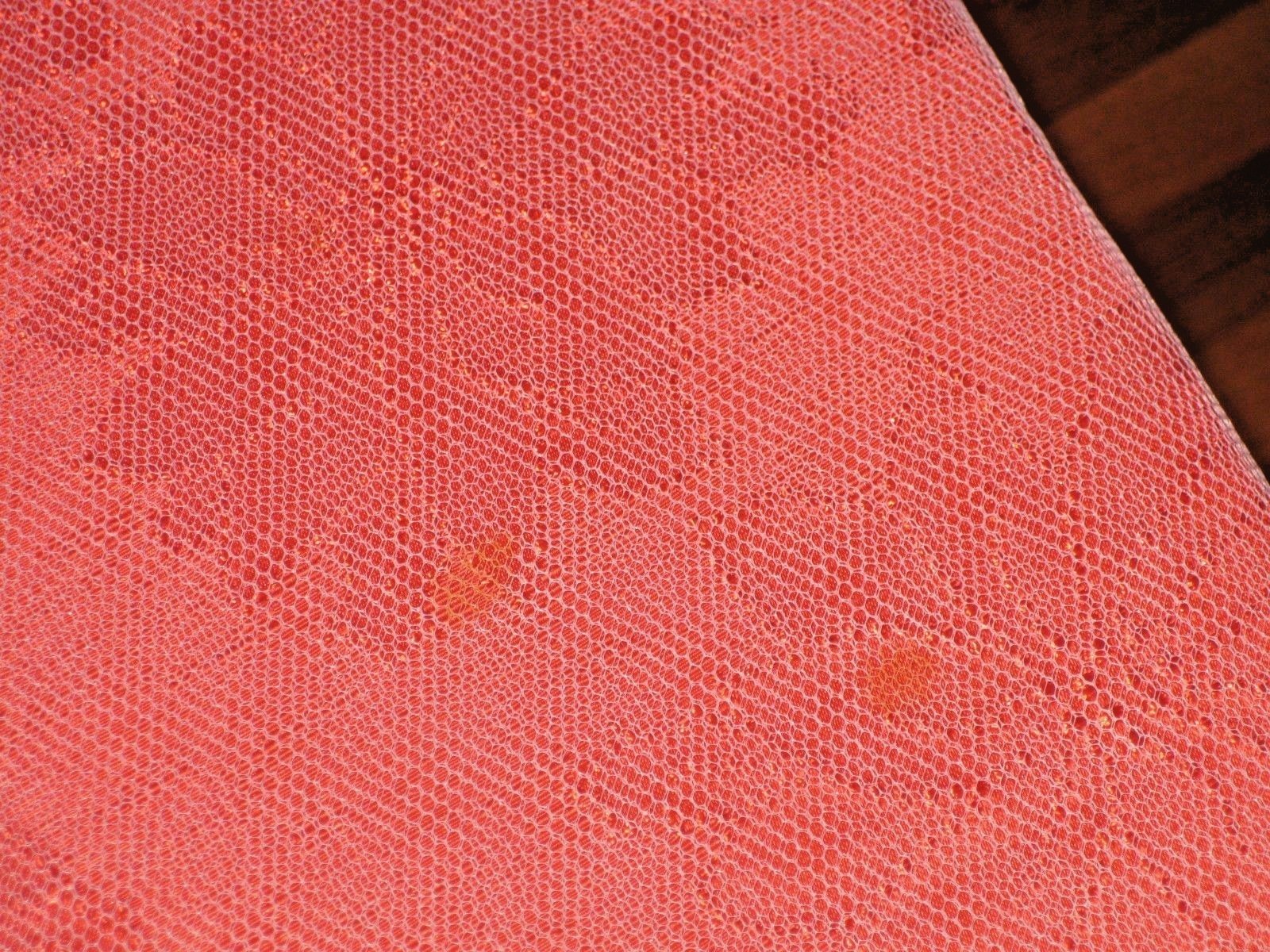 Tablecloth Christmas Pink Net with Sequin Embellished Bells Trees 107x75 Vtg