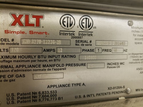 2016 XLT MODEL 3270 DOUBLE STACK GAS PIZZA OVEN **32