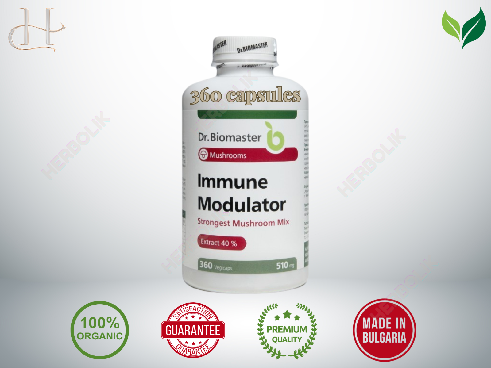Dr. Biomaster Immune Modulator 40% 360 Pills – 6 Mushrooms for Immune Health