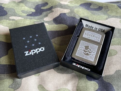 2010 Zippo Lighter - Zodiac Series - Aquarius 21 January - 19