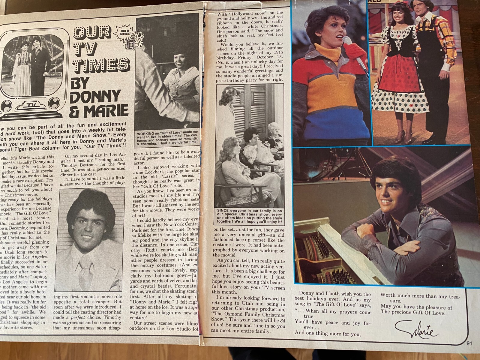 Donny and Marie Osmond, Osmonds Brothers, Two Page Vintage