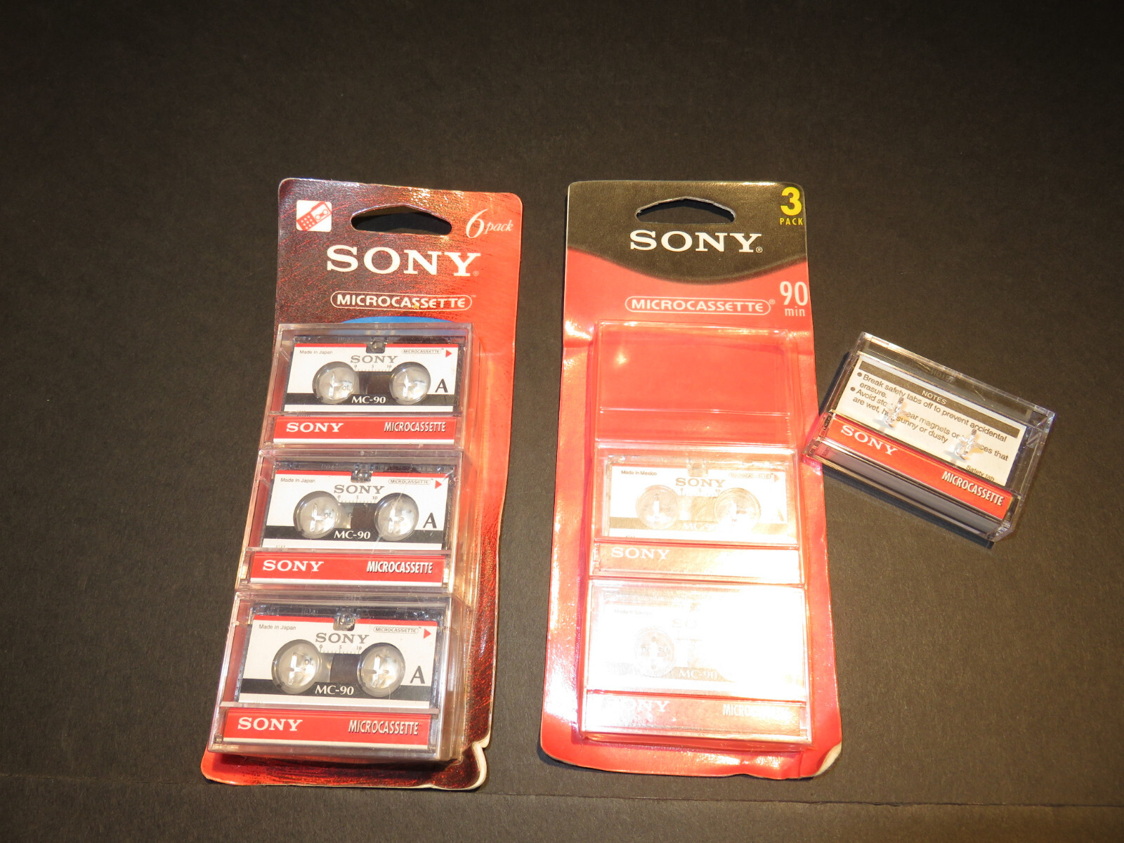 SONY MC-90 カセットプレーヤー　希少 SONY MC-90 Microcassette Audio Tapes 6 pack vintage 1998 new