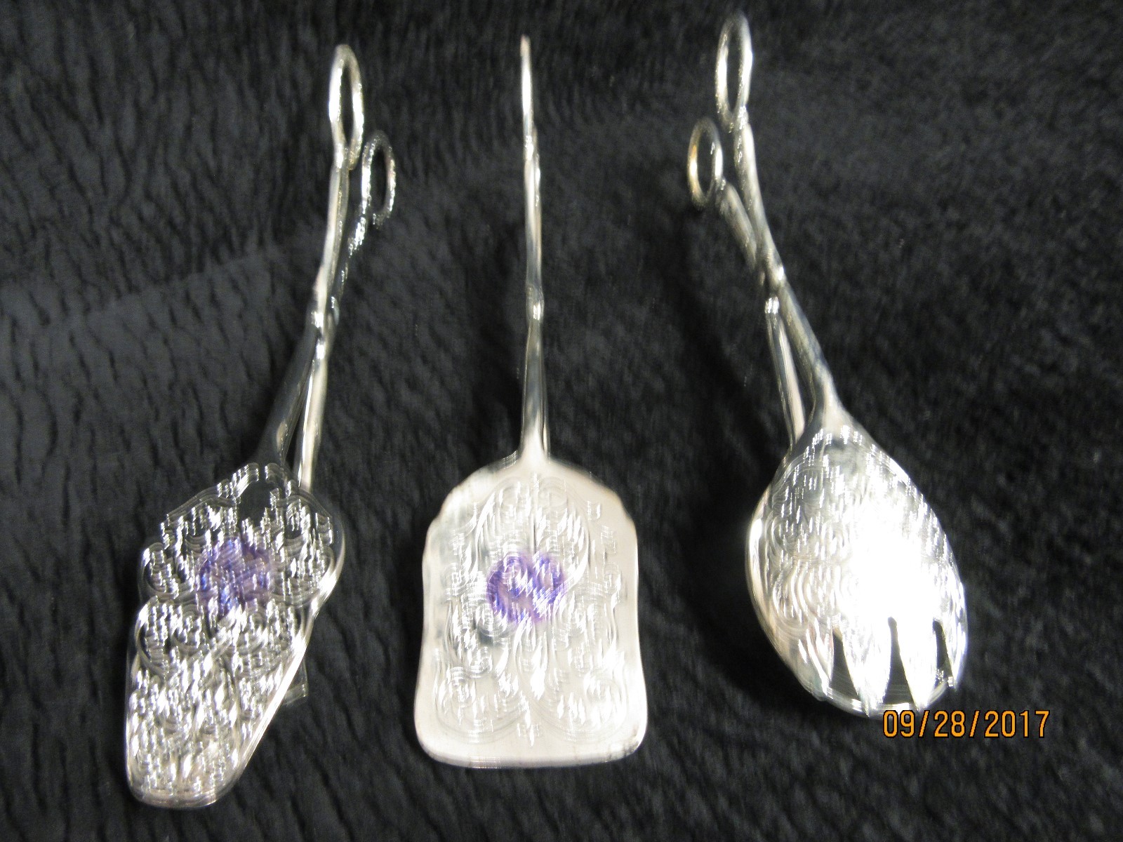 Vintage International Silver Company Set Of 3 Serving Tongs New