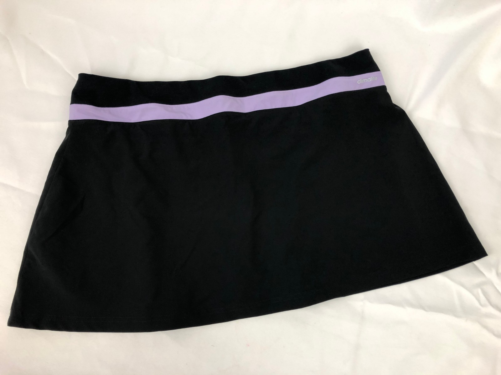 Adidas Tennis Skirt XL Black Purple Ball Pocket Shorts Attached Skort Pleats