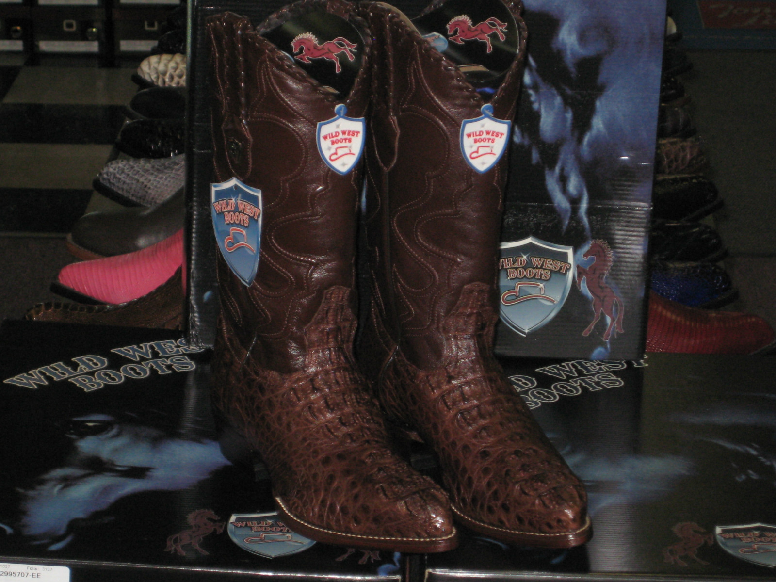 Pre-owned Wild West Boots Wild West Brown Crocodile Hornback Western Cowboy Boot J-toe (d) 2990207