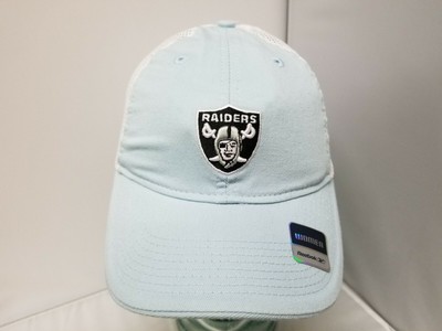 Oakland Raiders NFL Reebok Women's White/Light Blue Curved Brim Cap/Hat OSFM