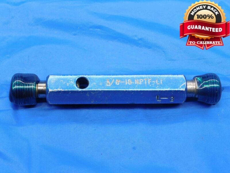 3/8 18 Nptf L1 & L3 Pipe Thread Plug Gage .375 .3750 N.p.t.f. Dryseal 3-step