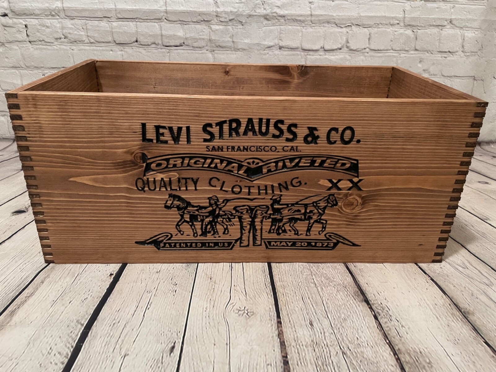 Vintage Levi Strauss Levi's Jeans shipping Crate Replica Vintage Levi Strauss Levi's Jeans shipping Crate Replica