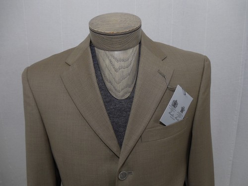 Austin Reed Mens 100% Wool Sport Coat Blazer Jacket Camel Brown Khaki 39R $350