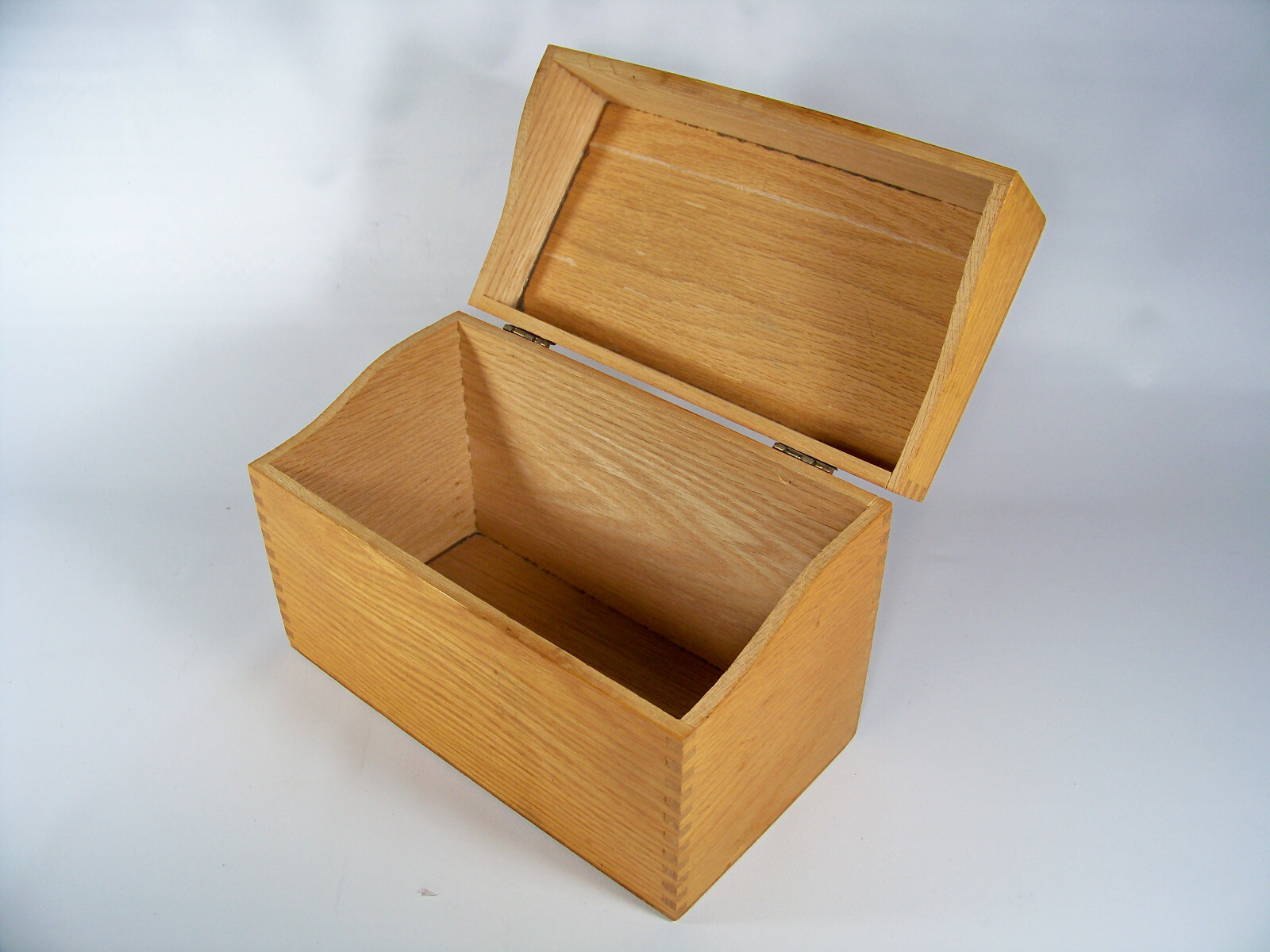 Hedges 458 Card File Recipe Light Oak Wood Vintage Oversized Box Dovetail