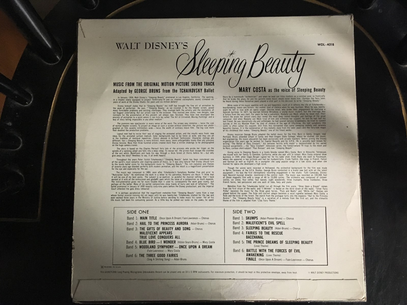 Walt Disney's Sleeping Beauty,vintage LP,music from original motion picture