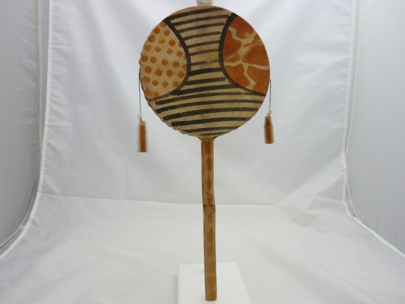 Tambourin Bois Est Africain  38 X 16 X 2 Cm Env