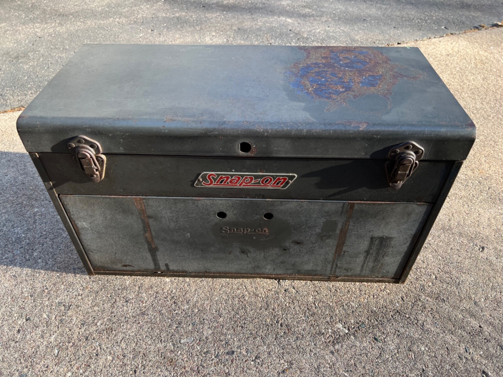 Vintage Snap-on Tools Top Chest K-55-W Slate Gray Wrinkle