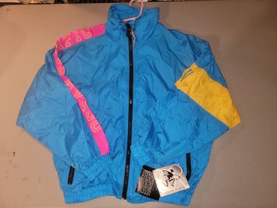 VTG NOS 90s OP Ocean Pacific Windbreaker M Full Zip Pastel PINK AQUA Retro NWT