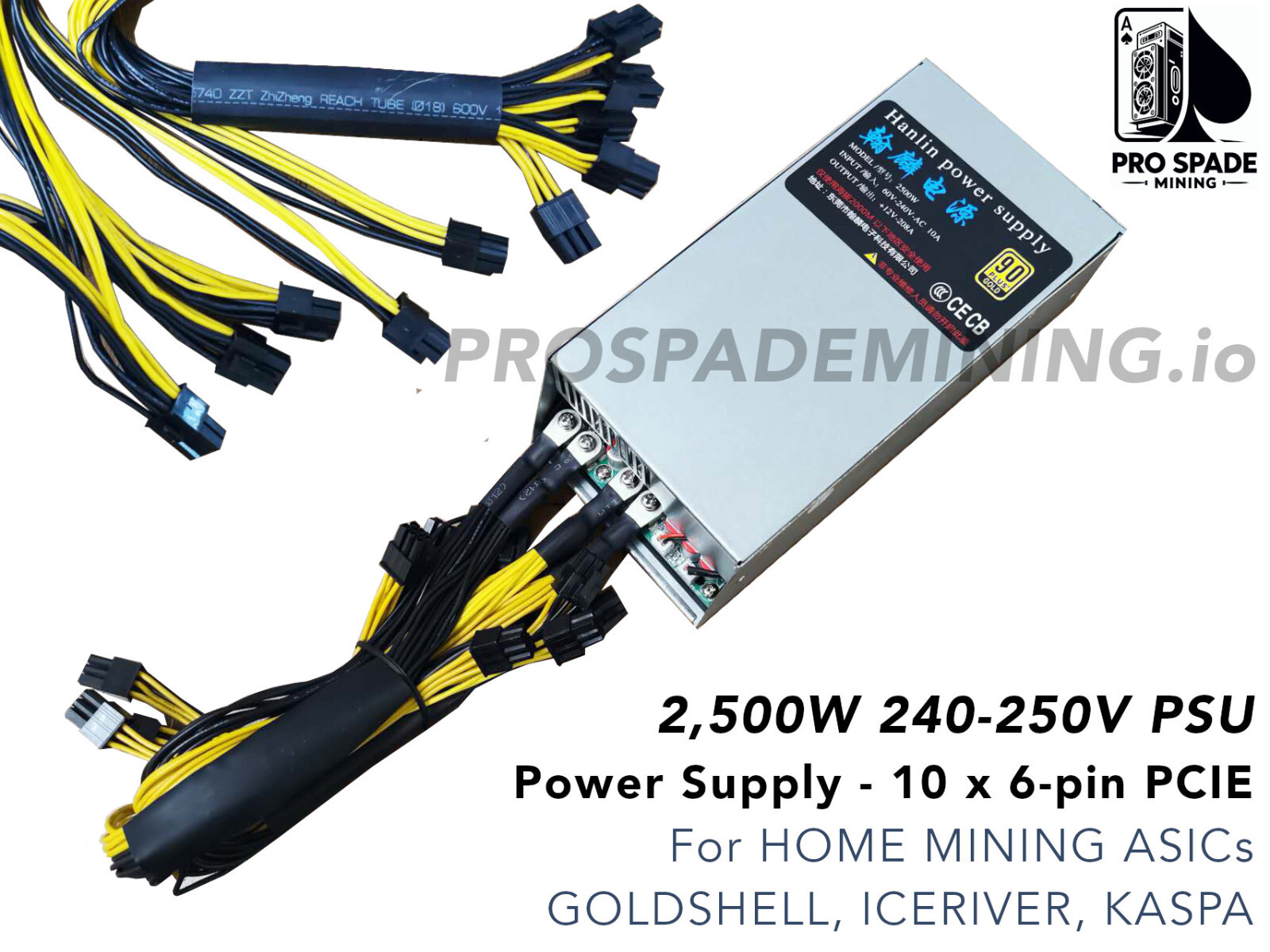 2500W Server Power Supply 220-240V Crypto Mining PSU for Kadena 