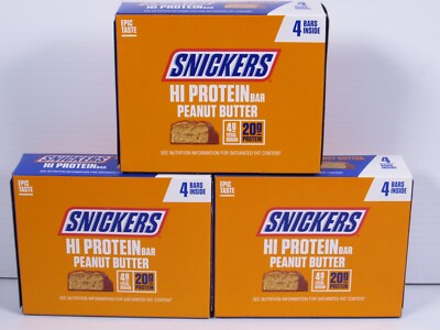 Snickers Peanut Butter & Caramel Hi Protein Bar Pack of 12 - 2.0oz Each