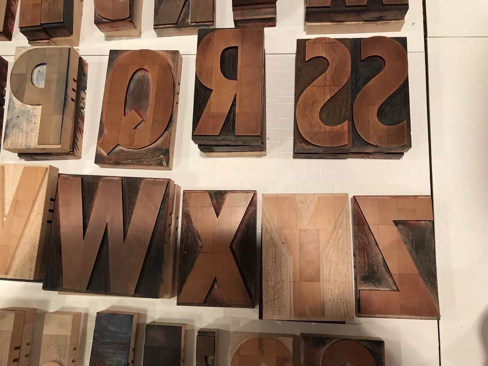 5” Wood letterpress Type, capital letters,  numbers and punctuation