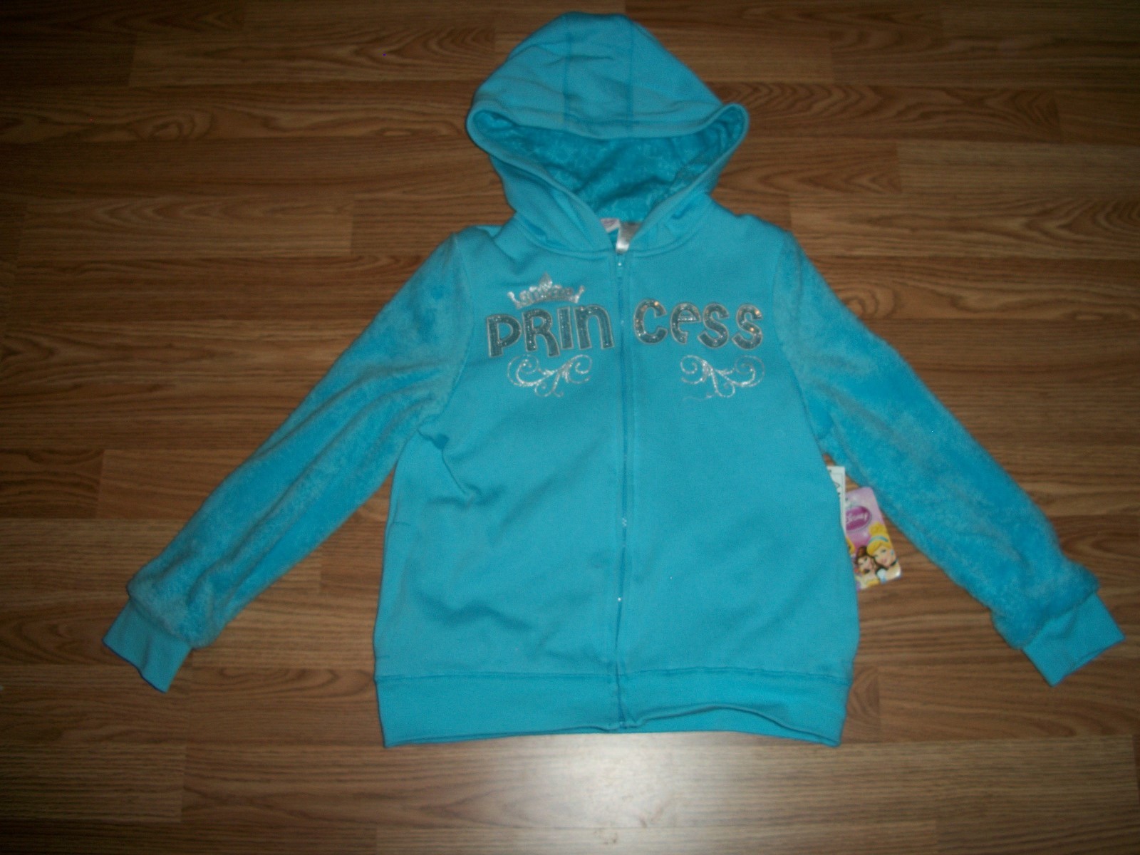 Disney Princess Girls 2 Piece Set Blue Hoodie & Long Sleeve Shirt 10/12 NWT