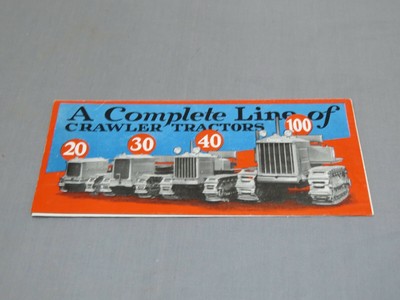 Vintage CLETRAC Crawler Tractor 20 30 40 100 sales Brochure Cleveland Tractor