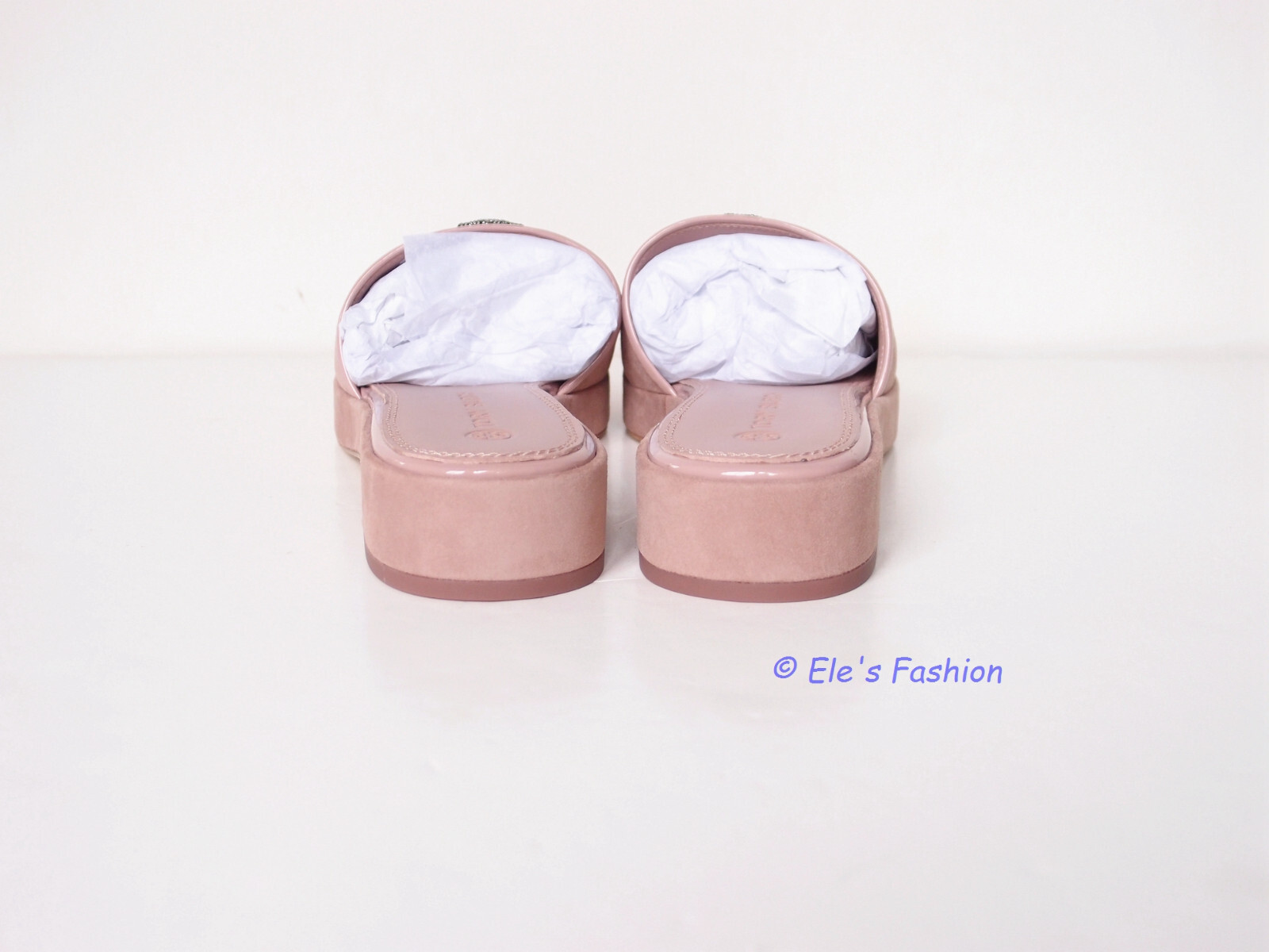 Pre-owned Tory Burch Eleanor Crystal Embellished Leather Slide Sandal Pink 9 Authentc