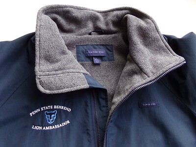 LANDS' END Men's Large 42-44 Blue Jacket Penn State Behrend Lion Ambassador Logo