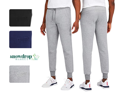 Puma Mens Fleece Lined Tapered Leg Cuffed Athletic Sweatpants