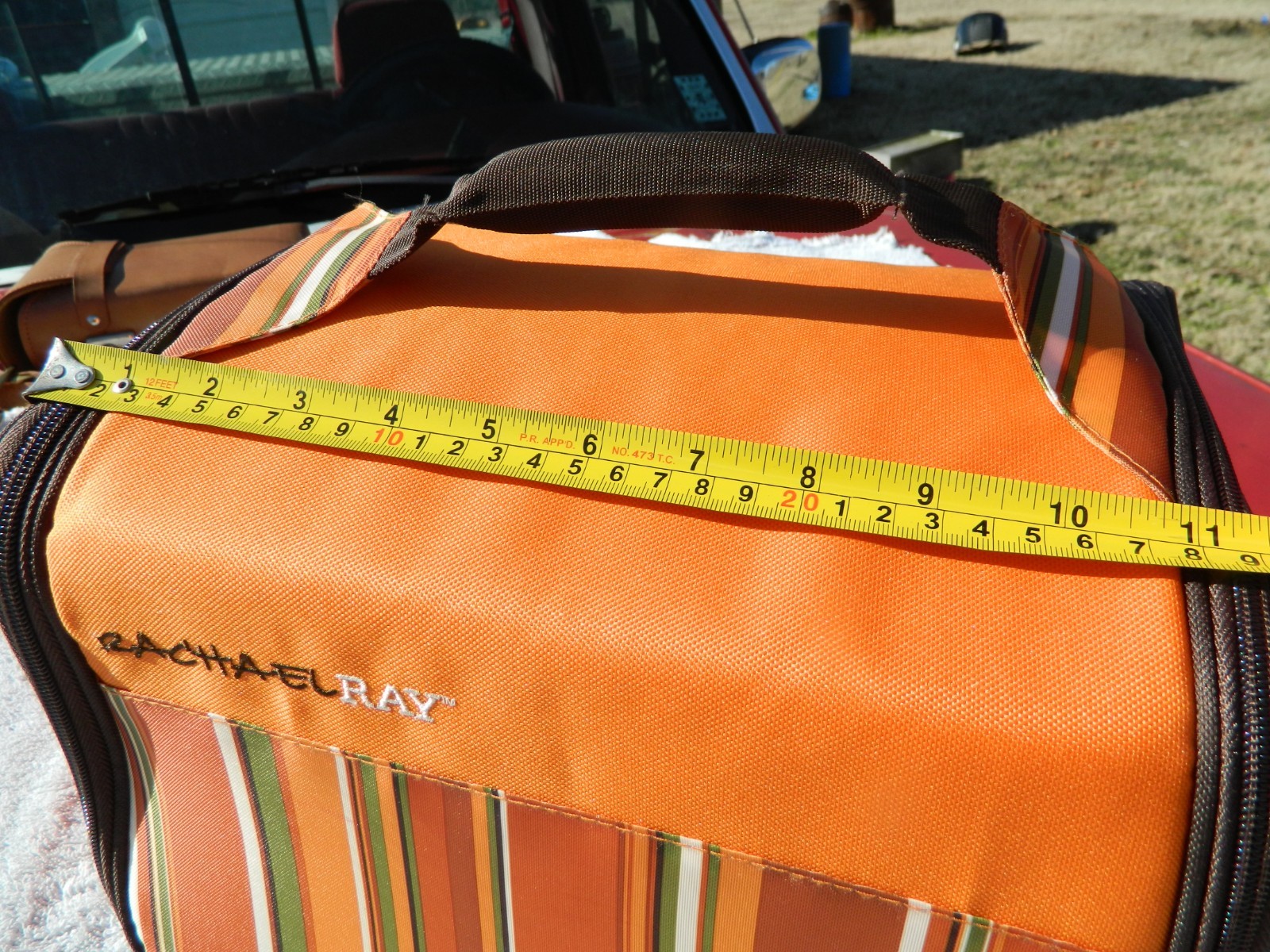 Rachel Ray Stow-A-Way Potluck Thermal Insulation Bag Orange Travel