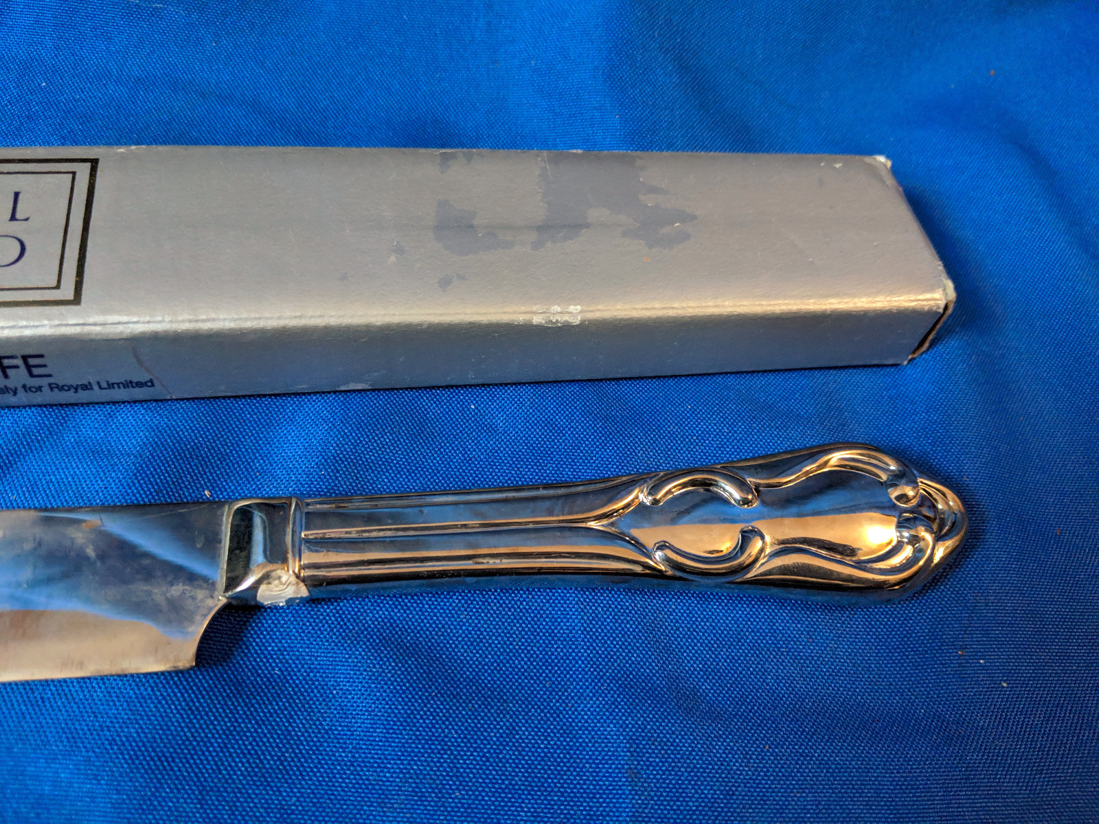 Royal Limited Silverplate in BOX Large Cake Knife 838-11 wedding VTG 14