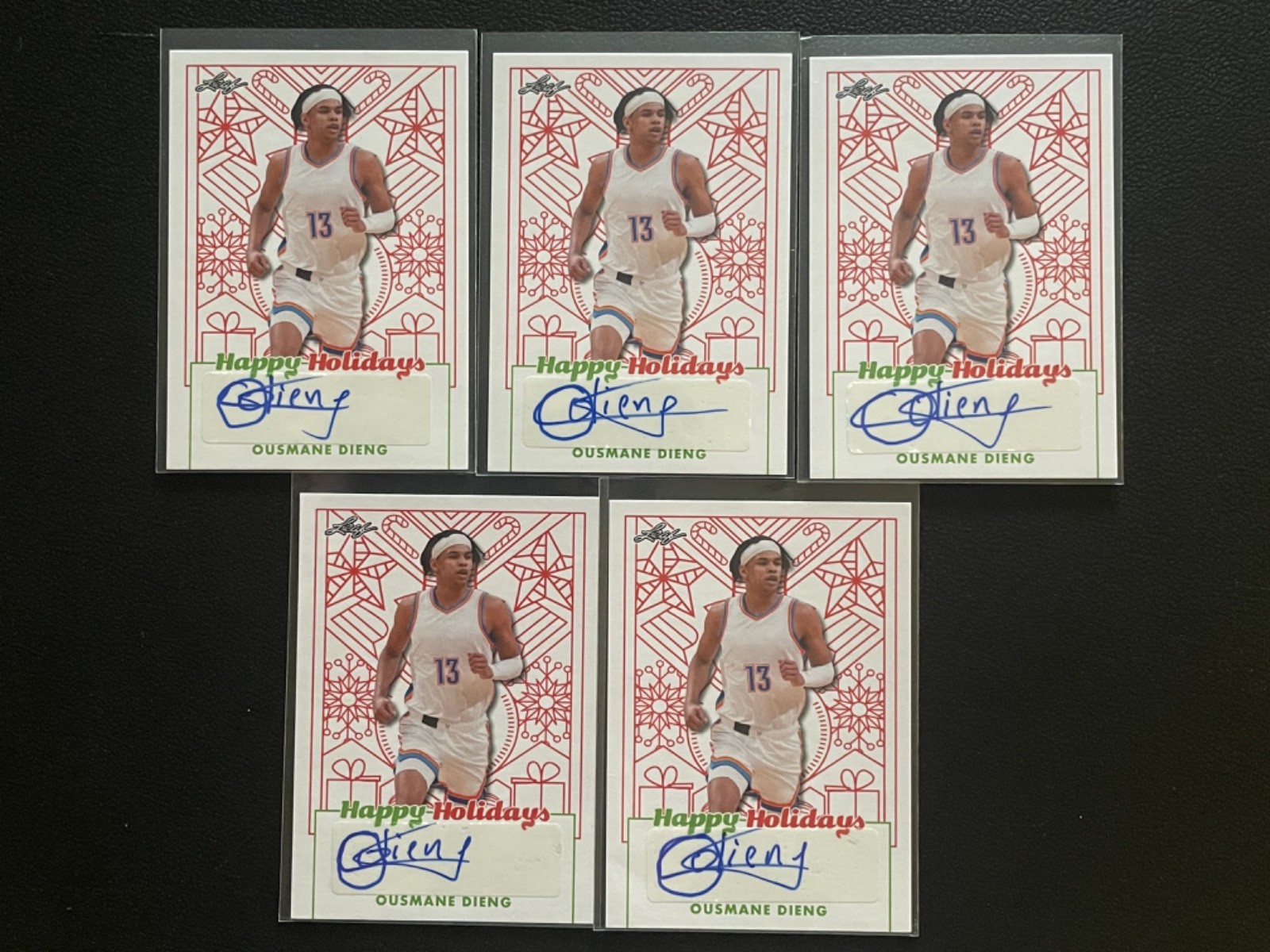 2023 Leaf Happy Holidays Ousmane Dieng Auto Autograph RC Rookie Lot Of 5 #14