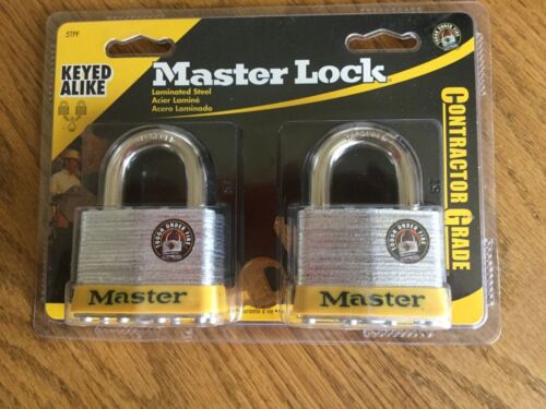 PACK OF 2 Master Lock Contractor Grade Laminated Steel Locking Padlock 5tpf