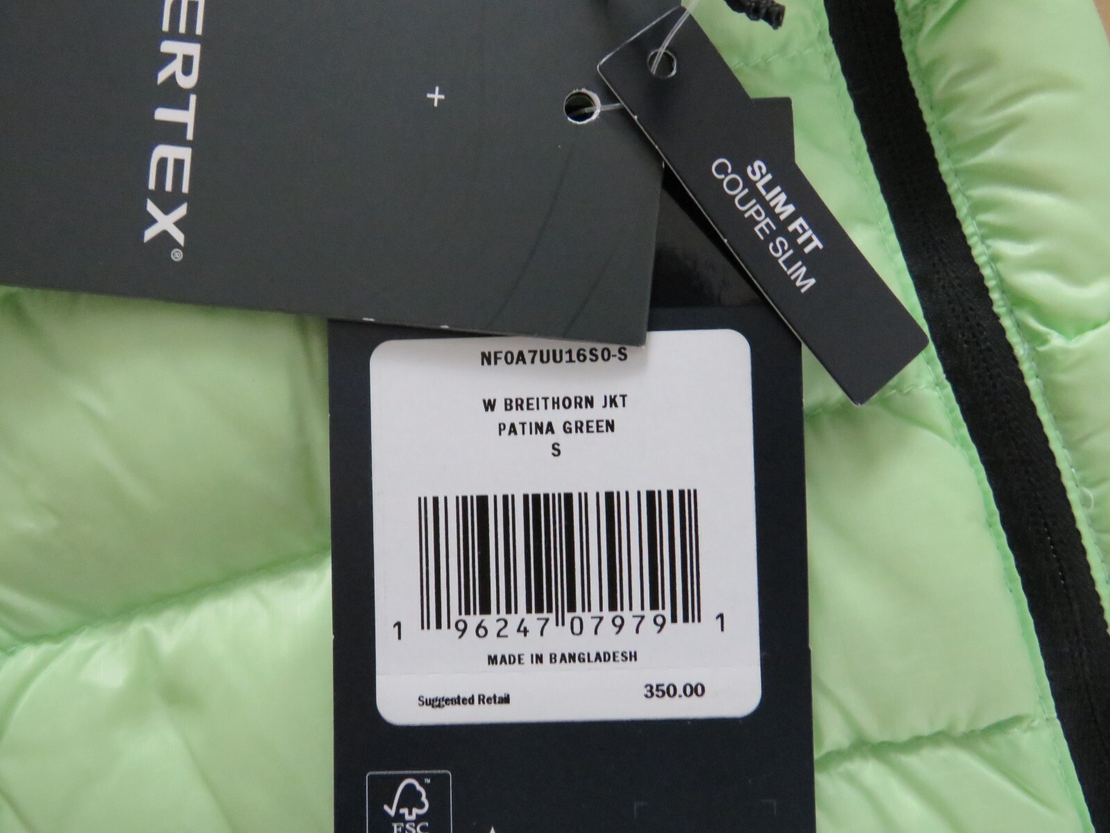 Pre-owned The North Face Womens  Summit Breithorn 800-down Full Zip Insulated Jacket Green In Patina Green