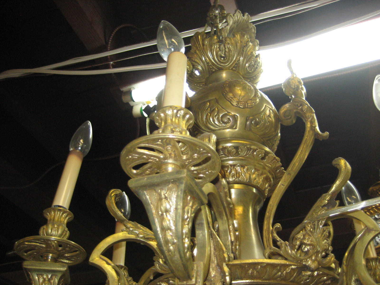 Figural Bronze French Chandelier