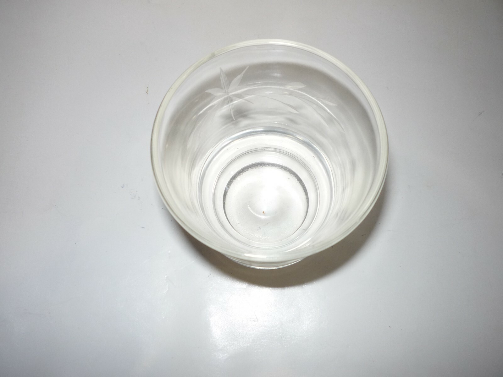 SET OF 7  Clear Etched Glass Tumbler With Weighted Base