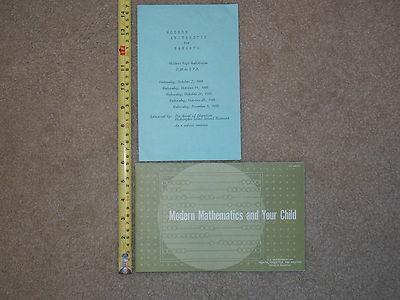 MODERN MATHEMATICS MATH AND YOUR CHILD WHITMER 1964 BOOKLET PROGRAM LOT