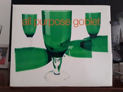Emerald Green Acrylic All Purpose/Iced Tea Footed Goblets - Bubble Stem - Set/6