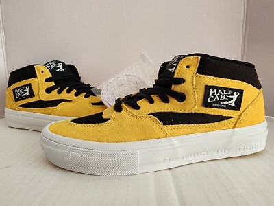 VANS Bruce Lee X Half Cab Mid Black/Yellow Shoes (VN0A5FCDY23)- Men's Size 7