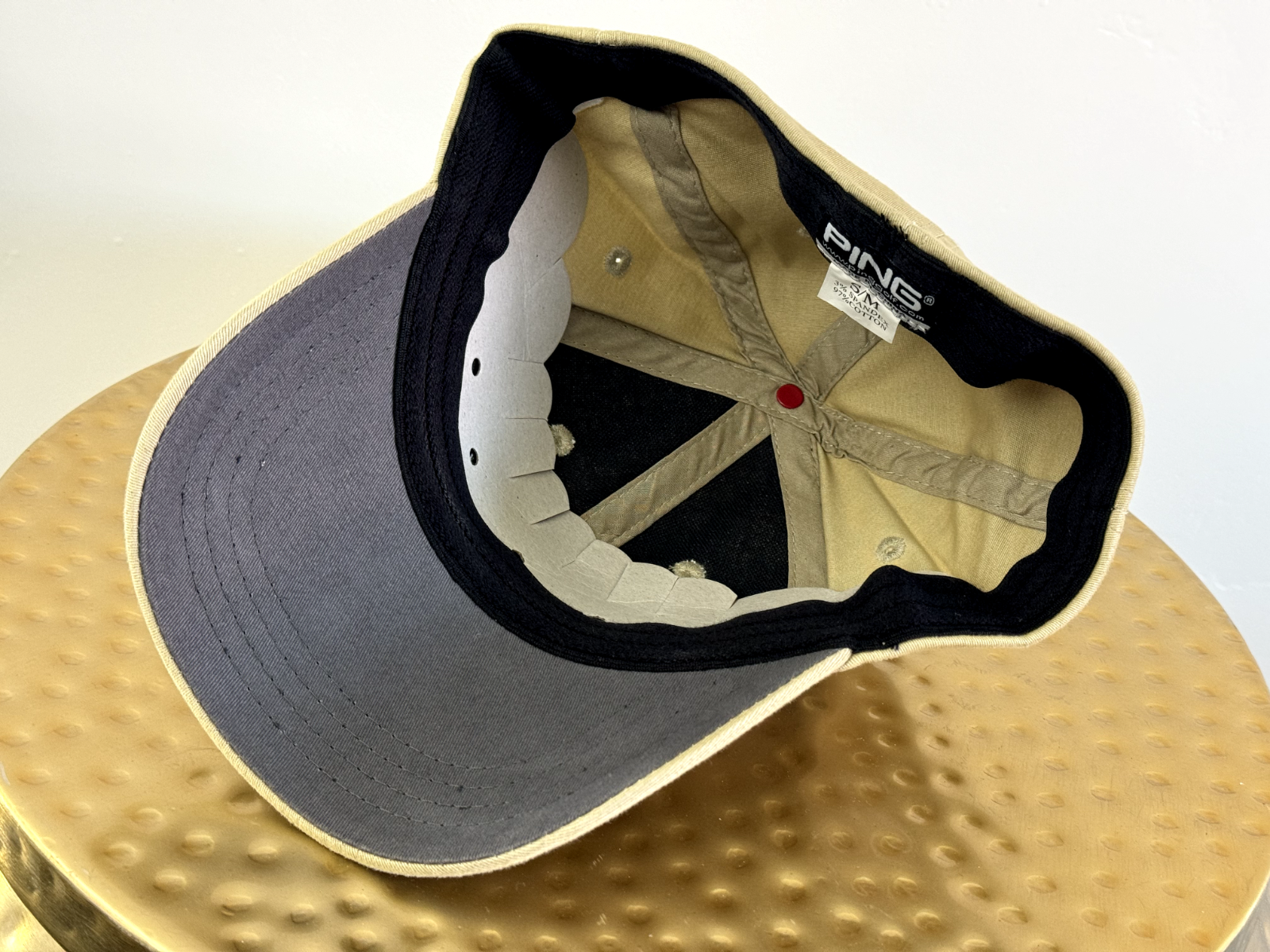 NEW Ping Golf G15 Fitted Hat Tour Logo Gold/Khaki/Tan Cotton